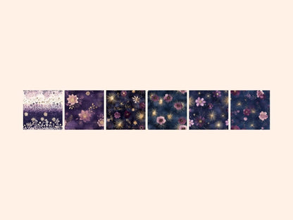 Twilight Bloom Seamless Pattern Digital Papers celestial blossoms - Wonders Artist