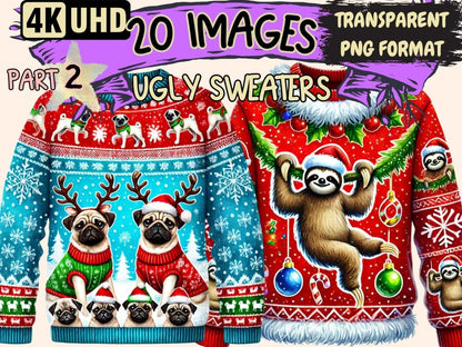 Ugly Sweaters (P2) Clipart Christmas Sweater - Wonders Artist