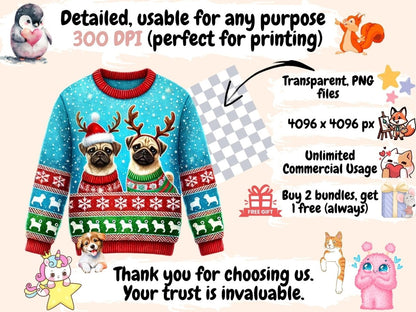 Ugly Sweaters (P3) Clipart Christmas Sweater - Wonders Artist