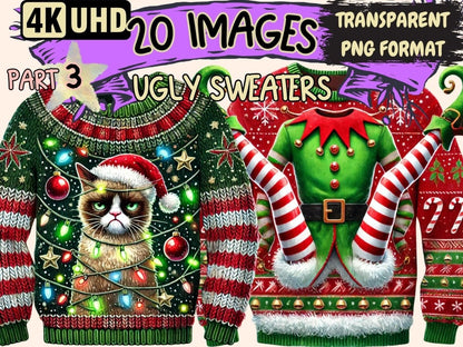 Ugly Sweaters (P3) Clipart Christmas Sweater - Wonders Artist