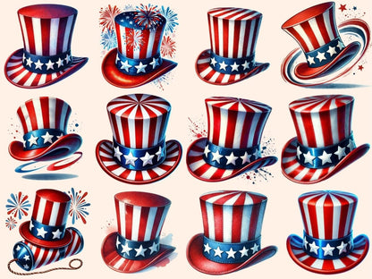 Uncle Sam Hats Clipart 4th of july clipart - Wonders Artist
