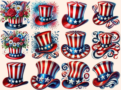 Uncle Sam Hats Clipart 4th of july clipart - Wonders Artist