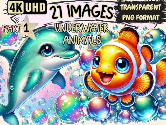 Underwater Animals Clipart aquatic design - Wonders Artist