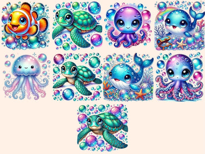 Underwater Animals Clipart aquatic design - Wonders Artist