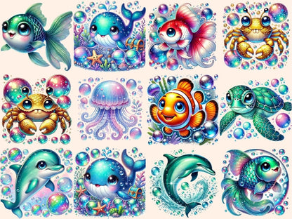 Underwater Animals Clipart aquatic design - Wonders Artist