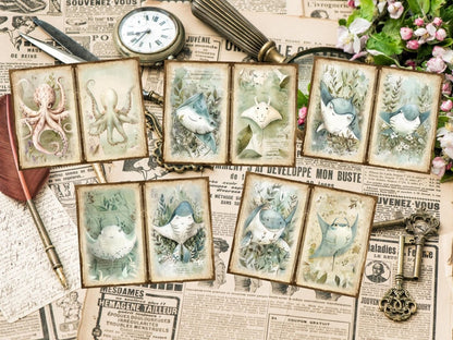 Underwater Animals Journal Pages Aquatic Scrapbook - Wonders Artist