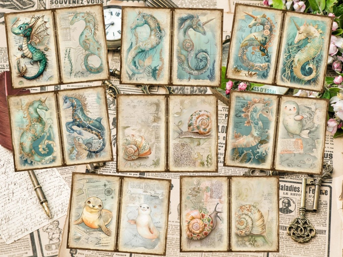 Underwater Animals Journal Pages (P4) Aquatic Scrapbook - Wonders Artist