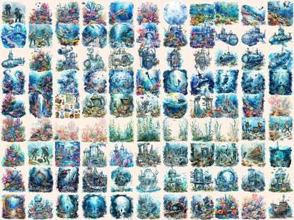 Underwater Watercolor Clipart marine clipart - Wonders Artist