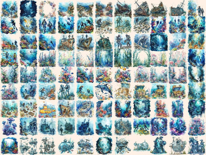 Underwater Watercolor Clipart marine clipart - Wonders Artist