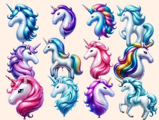 Clipart de Balões de Unicórnio