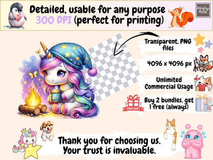 Unicorn Camp Clipart campfire unicorn camping png camping unicorn png - WondersArtist