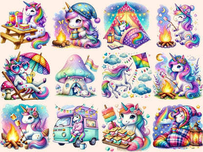 Unicorn Camp Clipart campfire unicorn camping png camping unicorn png - WondersArtist
