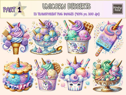 Unicorn Desserts Clipart candy clipart - Wonders Artist
