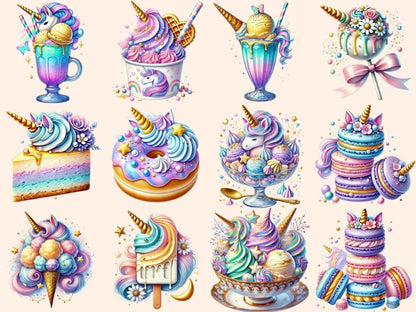 Unicorn Desserts (P2) Clipart candy clipart - Wonders Artist