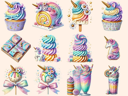 Unicorn Desserts (P3) Clipart candy clipart - Wonders Artist