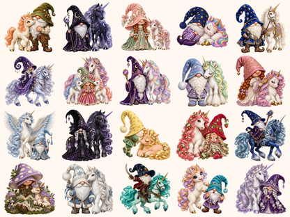 Unicorn Gnomes Clipart — preview 3