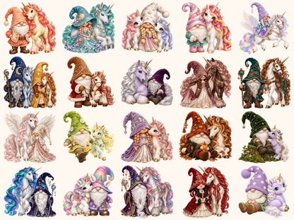 Unicorn Gnomes Clipart — preview 4