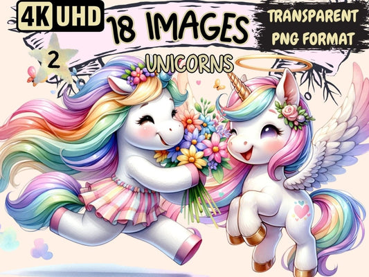 Unicorns (P2) Clipart cute clipart - Wonders Artist
