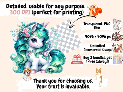 Unicorns (P4) Clipart Cute unicorn art - Wonders Artist