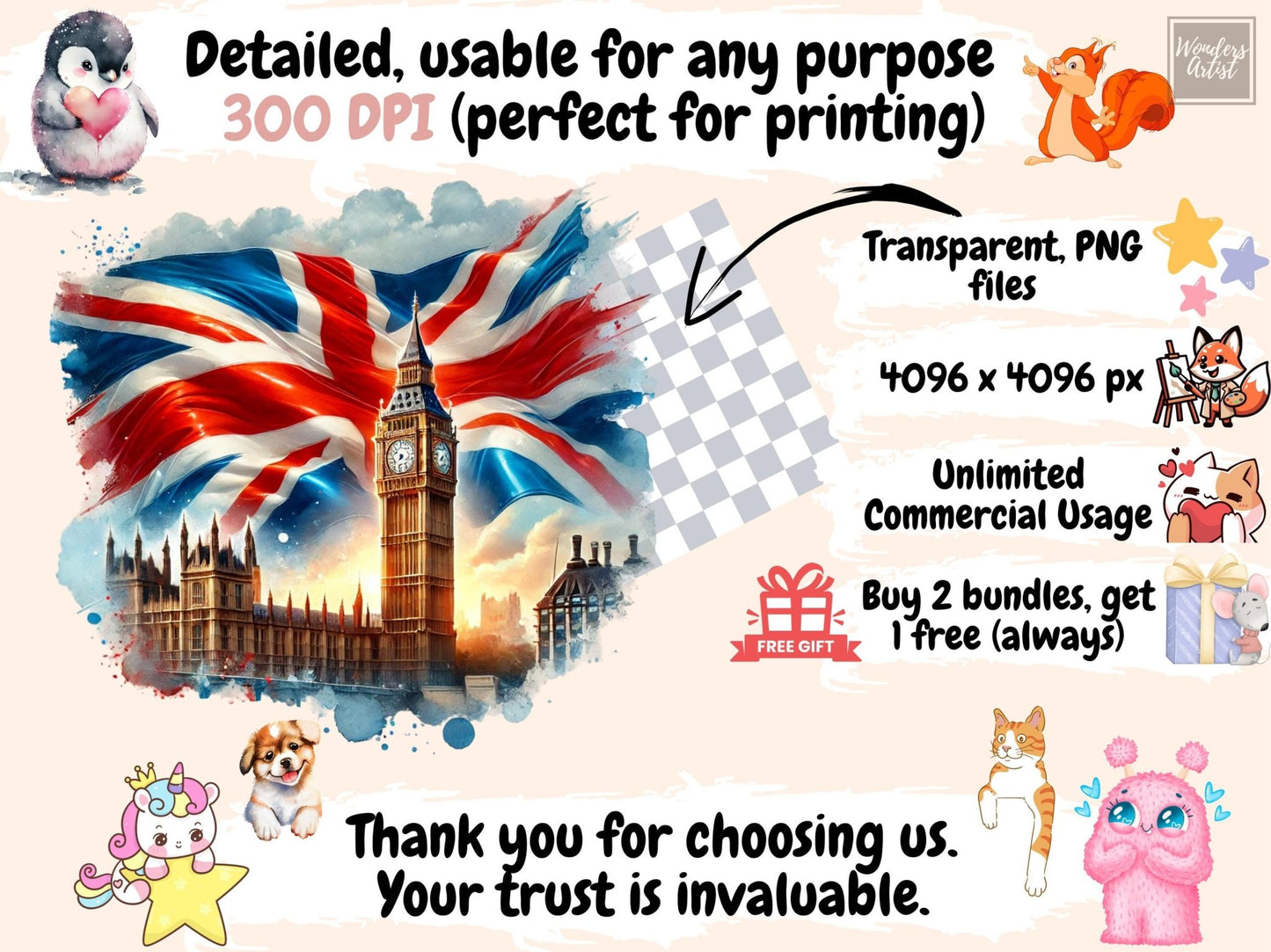 Union Jack Clipart - High - Quality Instant Digital Download for Creative Projects