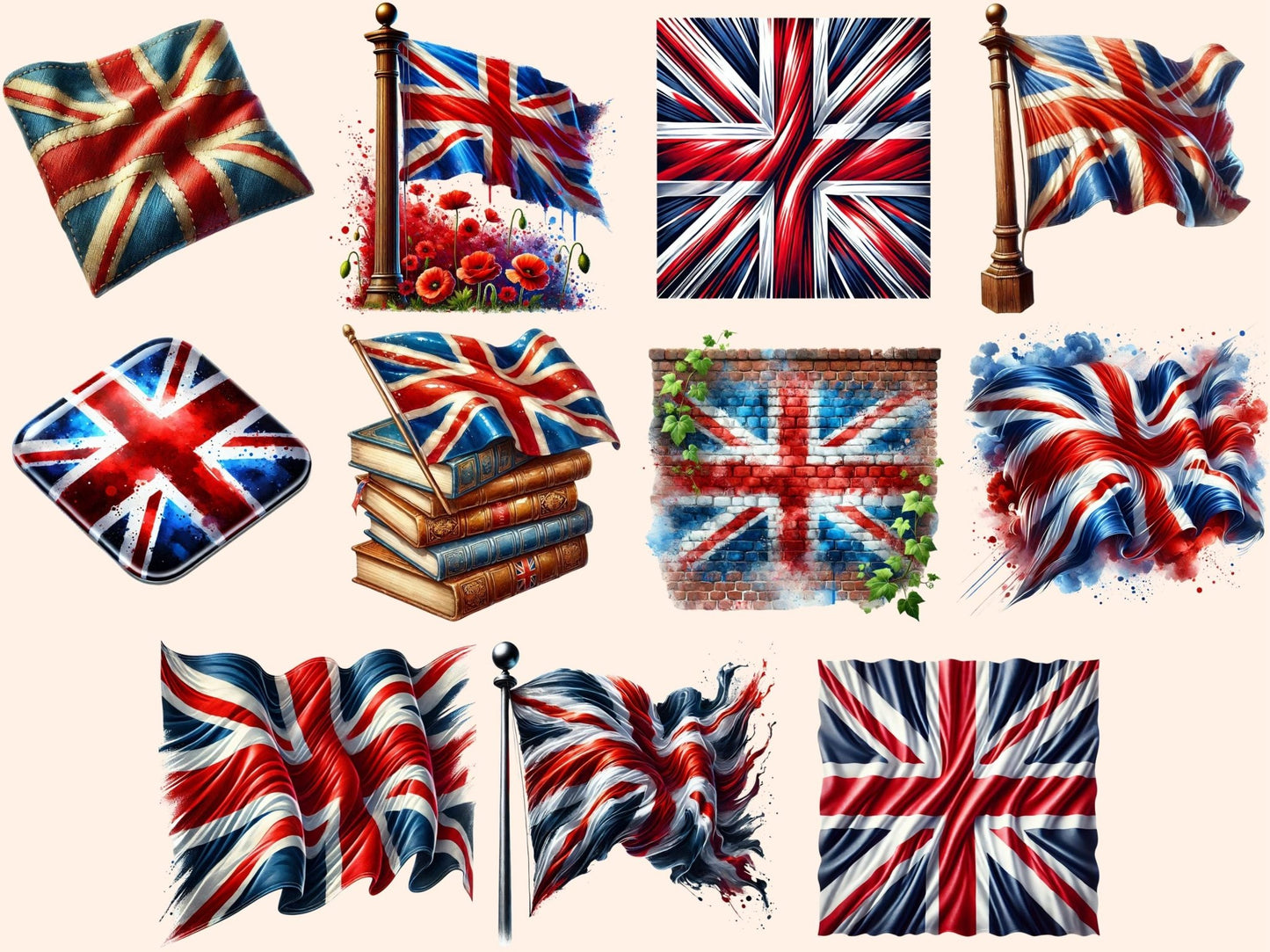 Union Jack Clipart - High - Quality Instant Digital Download for Creative Projects