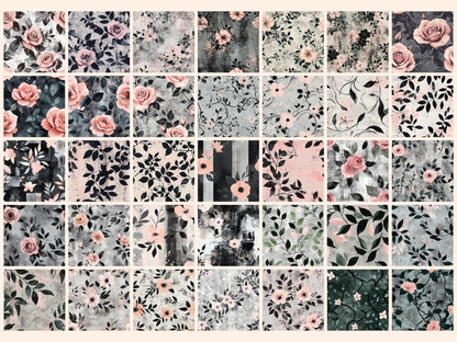 Urban Bloom Seamless Pattern Digital Papers city garden print - Wonders Artist