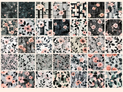 Urban Bloom Seamless Pattern Digital Papers city garden print - Wonders Artist