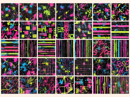 Urban Graffiti Seamless Pattern Digital Papers bold abstract print - Wonders Artist
