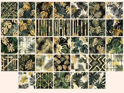 Urban Jungle Seamless Pattern Digital Papers botanical urban - Wonders Artist