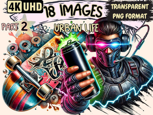 Urban Life (P2) Clipart - High - Quality Instant Digital Download for Creative Projects