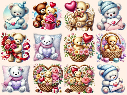 Valentine Bears Clipart Adorable Bear Images - Wonders Artist