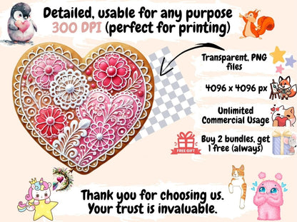 Valentine Cookies Clipart Adorable Cookie PNG - Wonders Artist