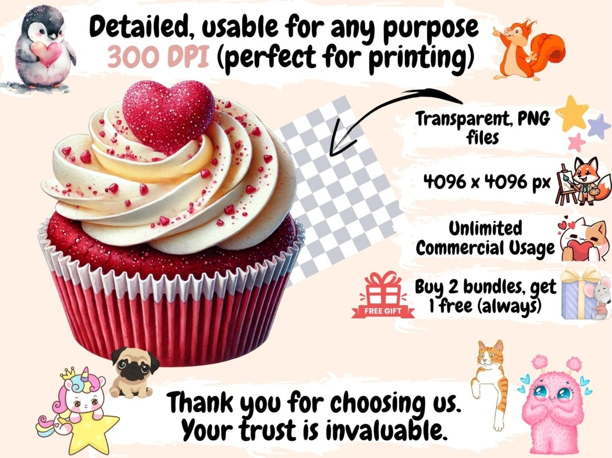 Valentine Cupcakes Clipart Cupcake Graphics - Wonders Artist