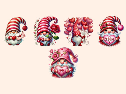 Valentine Gnomes Clipart Cute Gnome Graphics - Wonders Artist