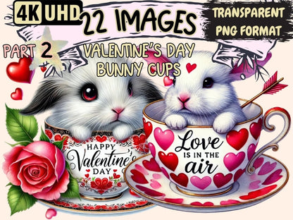Valentine's Day Bunny Cups (P2) Clipart bunny cup clipart - Wonders Artist