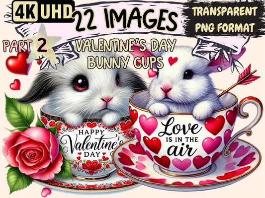 Valentine's Day Bunny Cups (P2) Clipart bunny cup clipart - Wonders Artist