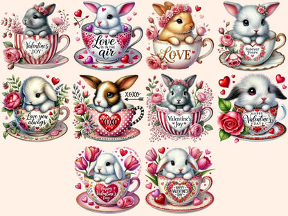 Valentine's Day Bunny Cups (P2) Clipart bunny cup clipart - Wonders Artist