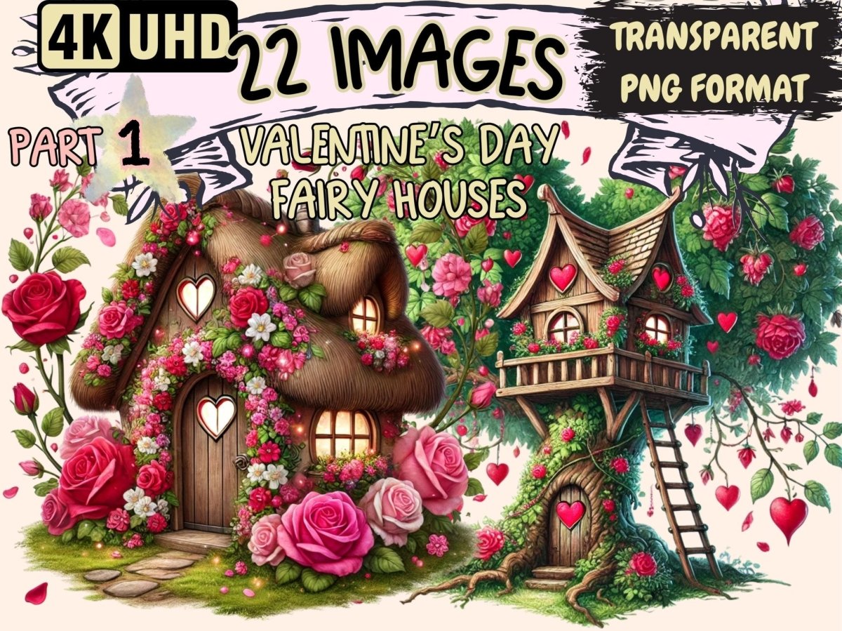 Valentine's Day Fairy Houses (P1) Clipart cute fairy houses - Wonders Artist