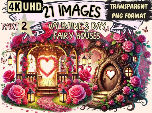 Valentine's Day Fairy Houses (P2) Clipart cute fairy houses - Wonders Artist