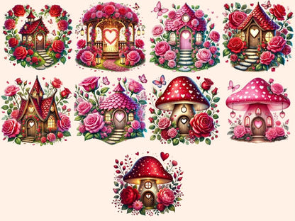 Valentine's Day Fairy Houses (P2) Clipart cute fairy houses - Wonders Artist