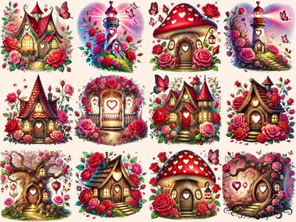 Valentine's Day Fairy Houses (P2) Clipart cute fairy houses - Wonders Artist