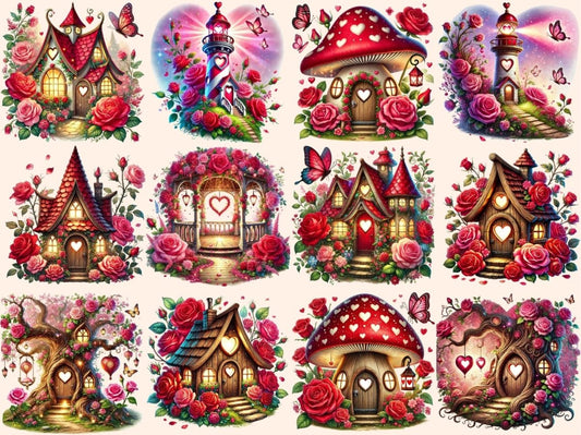 Alla hjärtans dag Fairy House (P2) Clipart