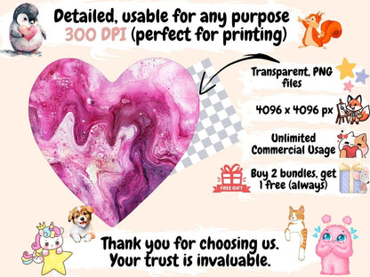 Valentine's Day Hearts Watercolor Clipart cute heart png - Wonders Artist