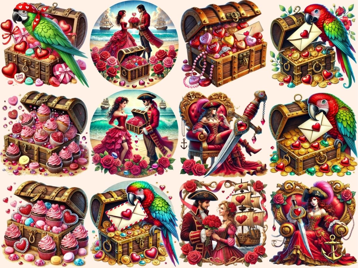 Valentine's Day Pirates Clipart Cute Pirate Designs - Wonders Artist