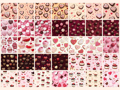 Valentine’s Day Sweets Digital Paper Candy Fantasy Art Cotton Candy Texture desserts seamless - WondersArtist