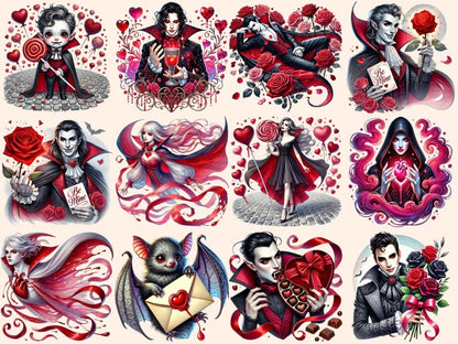 Valentine's Day Vampires Clipart Cute Vampire Designs - Wonders Artist