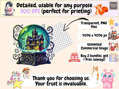 Vampire Globes Clipart dark fantasy png eerie globe png gothic globe png - WondersArtist