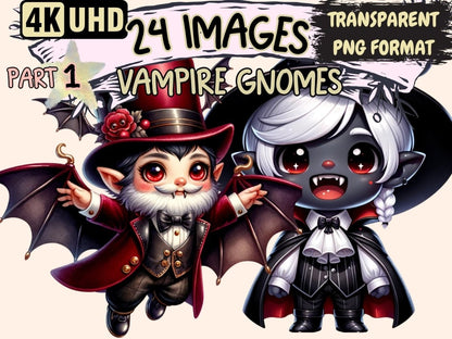Vampire Gnomes Clipart Cute gnome art - Wonders Artist