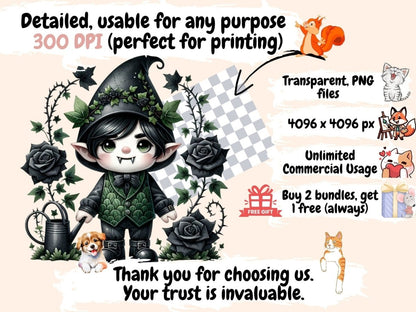 Vampire Gnomes Clipart Cute gnome art - Wonders Artist