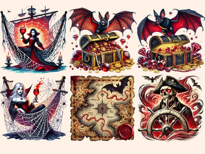 Vampire Pirates Clipart Creepy Pirate PNG - Wonders Artist